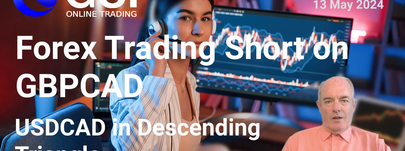 Forex Trading Short on GBPCAD. USDCAD in Descending Triangle.  Trading Long on Silver (XAGUSD).