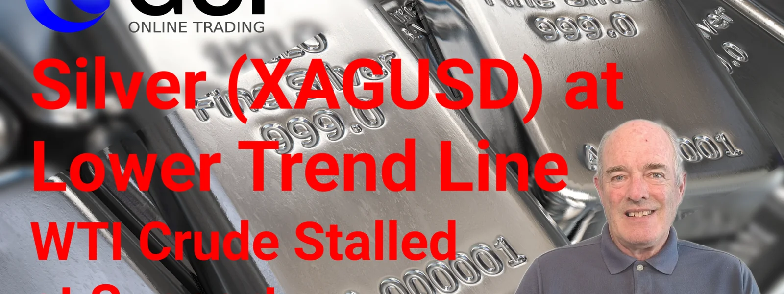 Forex Trading Silver (XAGUSD) at Lower Trend Line.  WTI Stalled at Support. NASDAQ Higher but Dow Jones Lower.